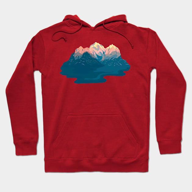 Mountains Blue Hoodie by Mako Design 